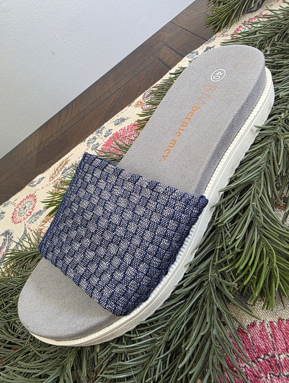 bernie mev. Women's Capri Sandal in Navy Shimmer